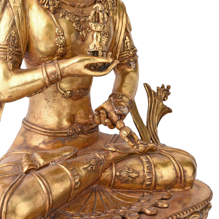 Detail Of A Gilt Bronze Statue of The Bodhisattva Vajrasattva | Indigo Antiques