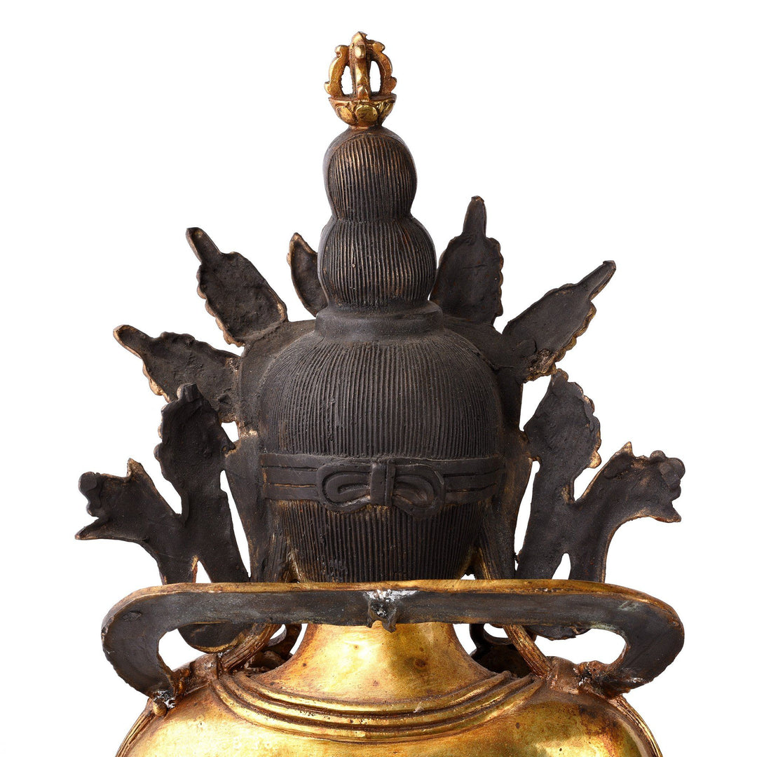 Back Of Head Detail From A Gilt Bronze Statue of The Bodhisattva Vajrasattva | Indigo Antiques