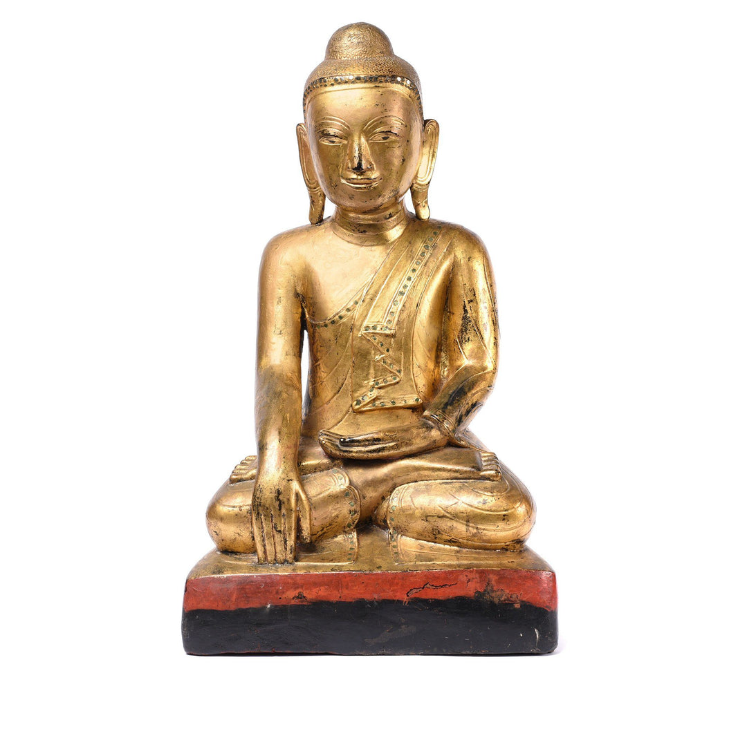 Gilt Burmese Sitting Buddha - 19thC | Indigo Antiques