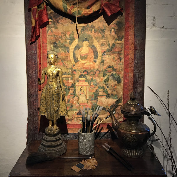 Gilt Thai Standing Buddha - Early 20thC