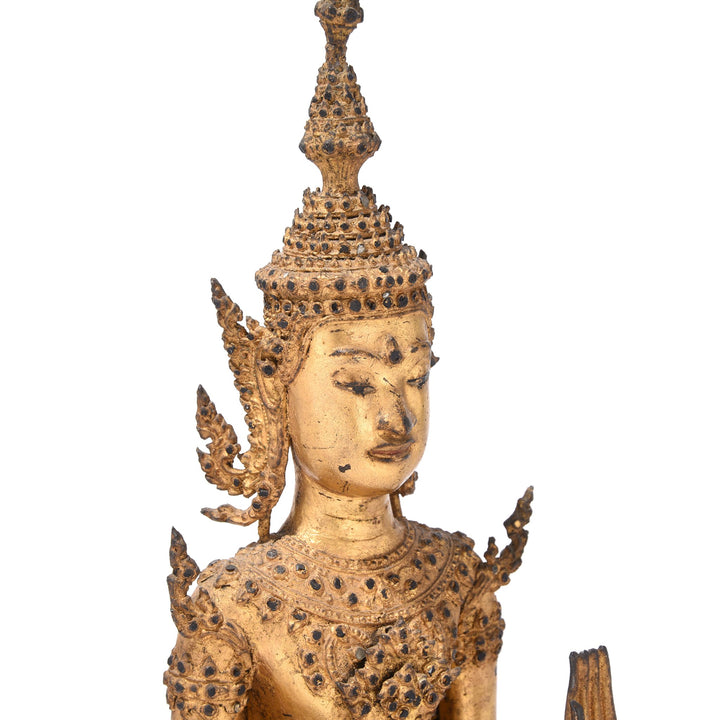 Gilt Thai Standing Buddha Rattanakosin Era | Indigo Antiques