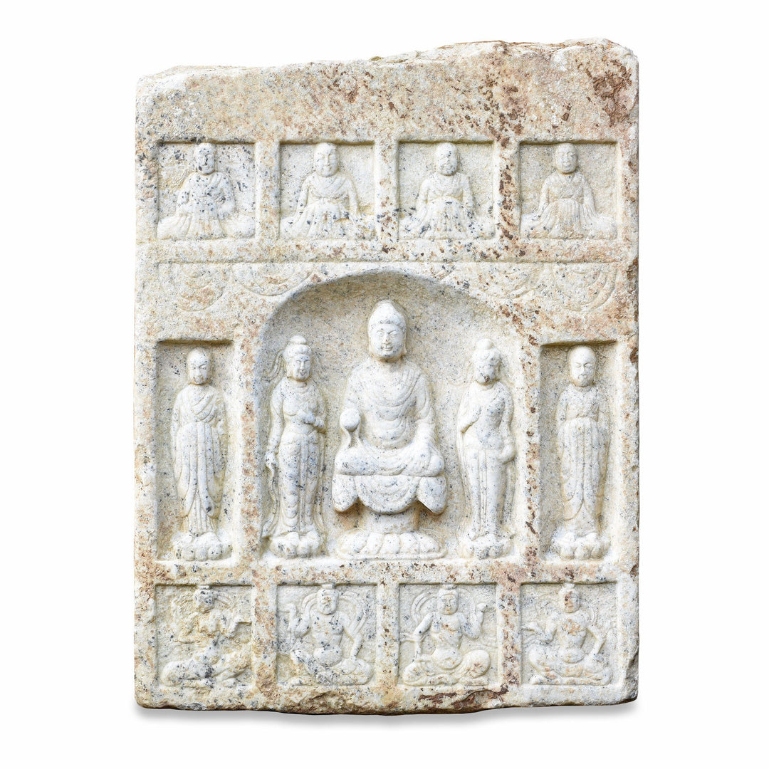 Hand Carved Marble Buddha Stele From Hebei | Indigo Antiques