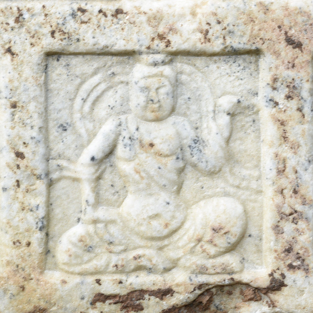 Carving Detail Hand Carved Marble Buddha Stele From Hebei | Indigo Antiques