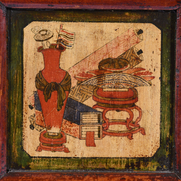 Panel Painting Detail of Carved and Painted Chinese Temple Shrine - Early 20thC | Indigo Antiques