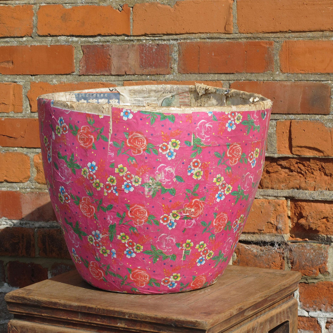 Papier Mache Bin From Shanxi - Ca 70 Yrs Old | Indigo Oriental Antiques