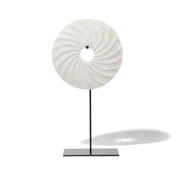 Polished Marble Bi on Iron Stand