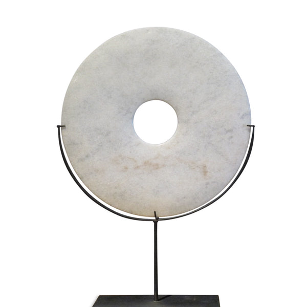 Polished Marble Bi on Iron Stand