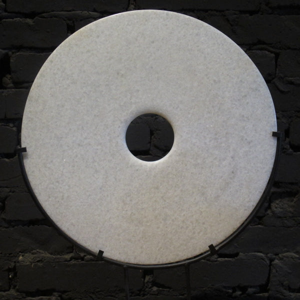 Polished Marble Bi on Iron Stand