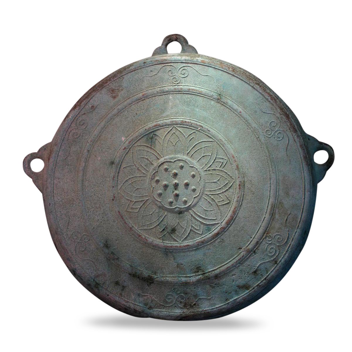 Reproduction Verdigris Bronze Bell - Han Dynasty Style | Indigo Oriental Antiques