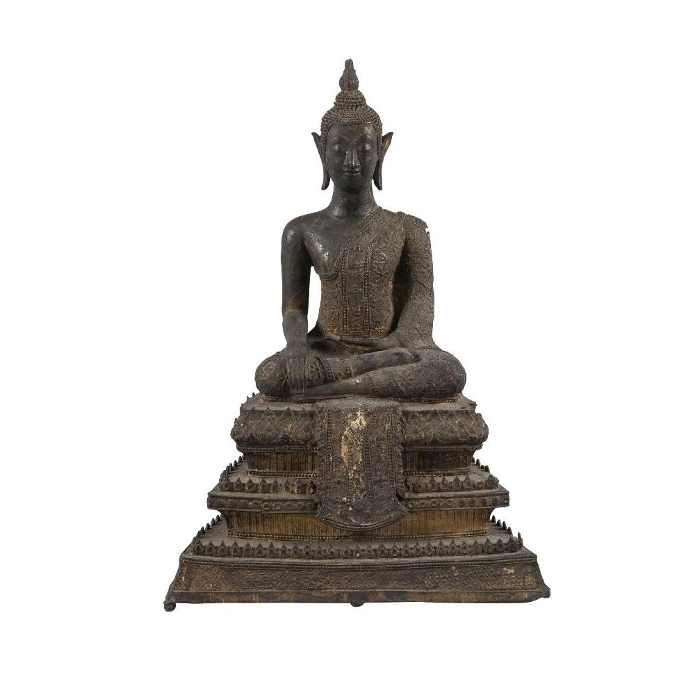 Gilt Bronze Thai Buddha - 19thC - 27 x 17 x 38 cm - M252