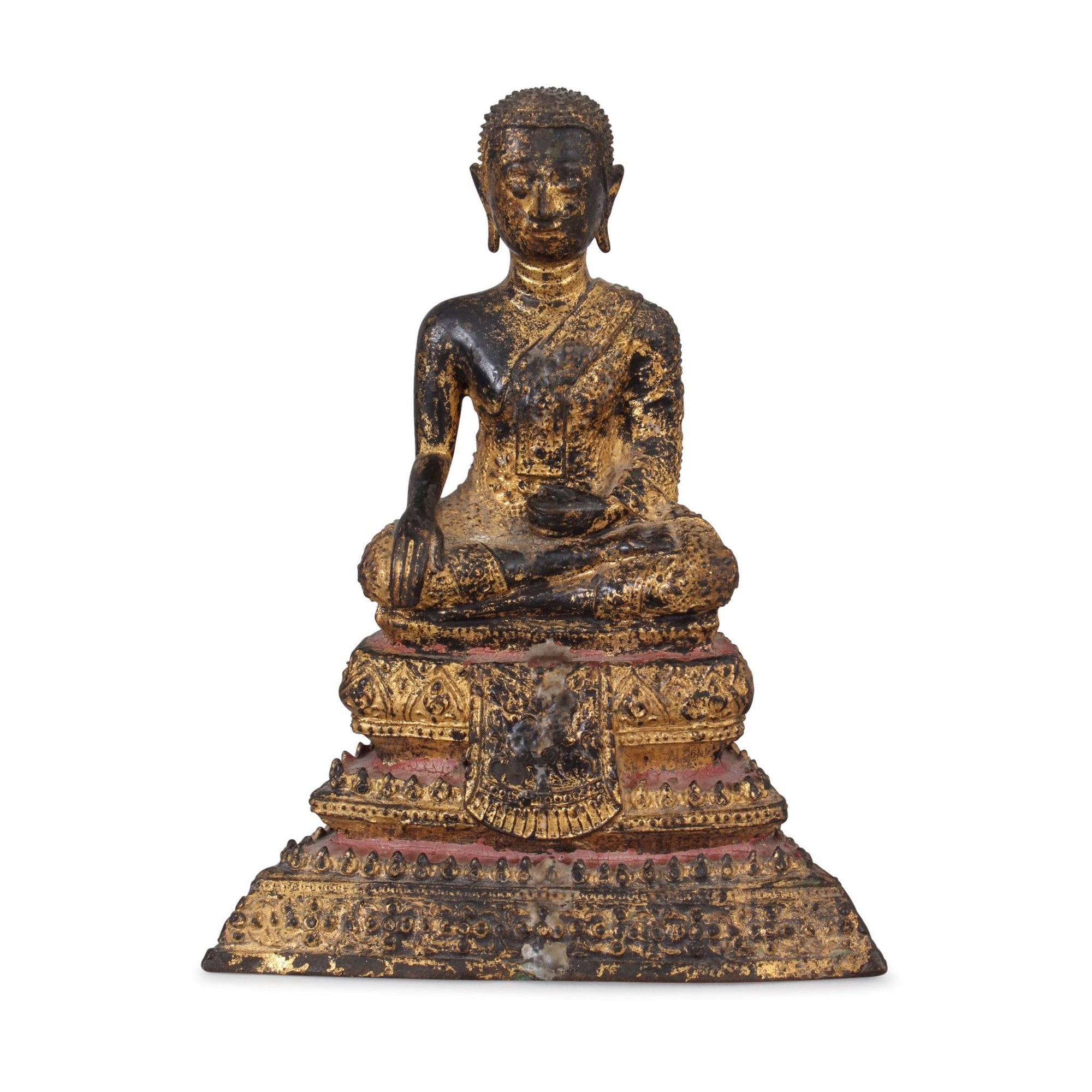 Thai Gilt Bronze Monk  Statue - Ratnakosin Style - 19thC | Indigo Oriental Antiques