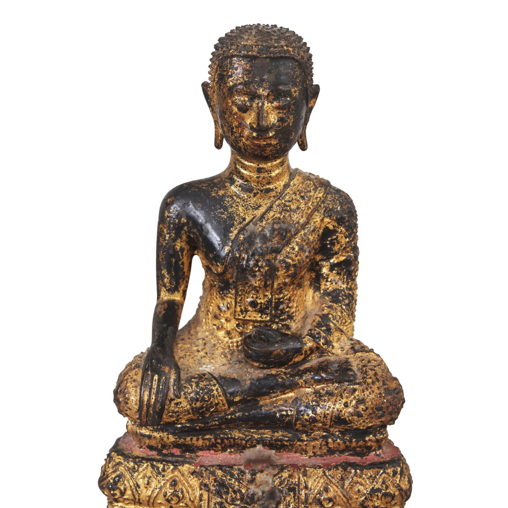 Thai Gilt Bronze Monk  Statue - Ratnakosin Style - 19thC | Indigo Oriental Antiques