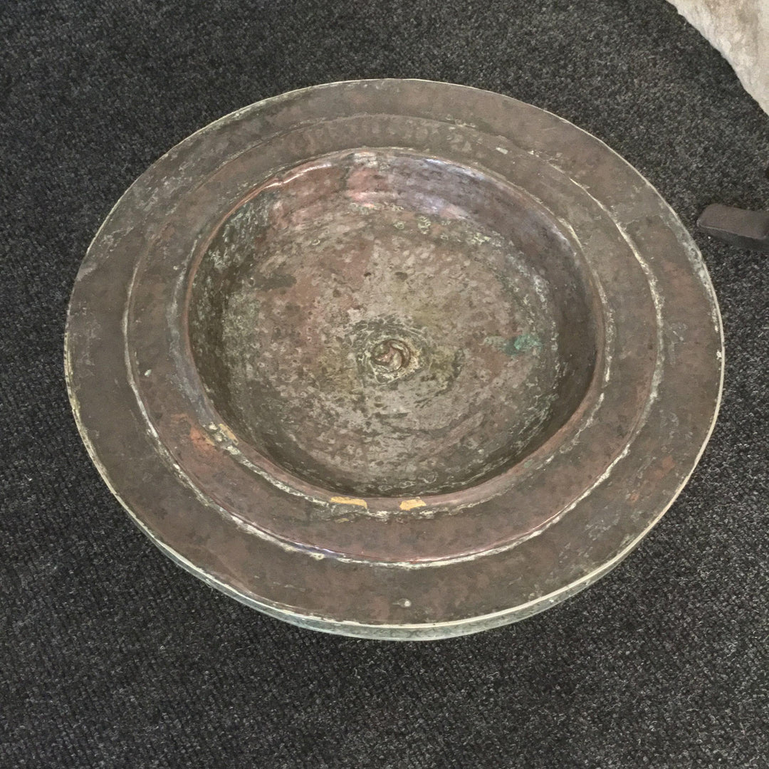 Tibetan Brass and Copper Tazza - Silver Plated Rim | Indigo Oriental Antiques
