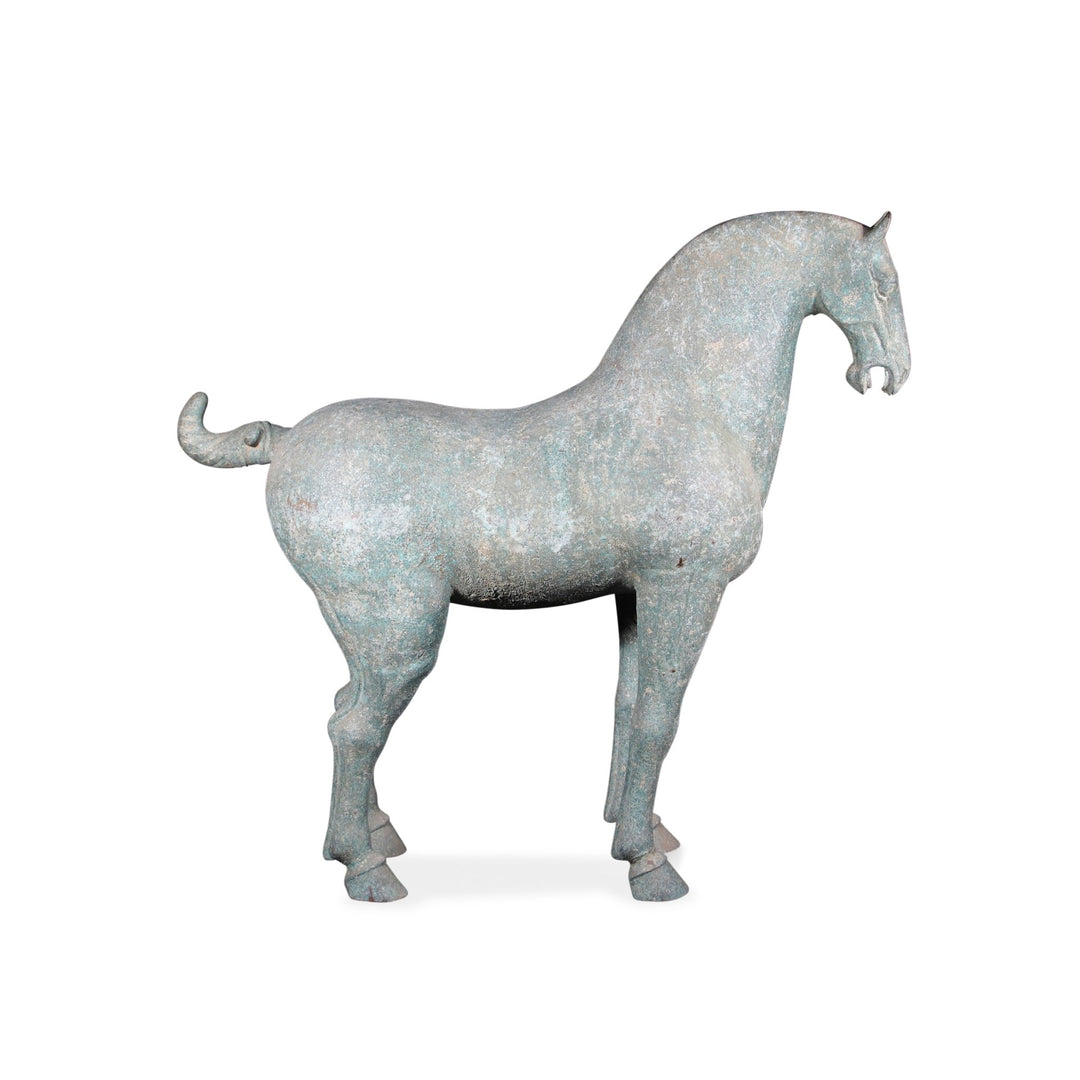 Verdigris Bronze Tang Horse Statue | Indigo Oriental Antiques