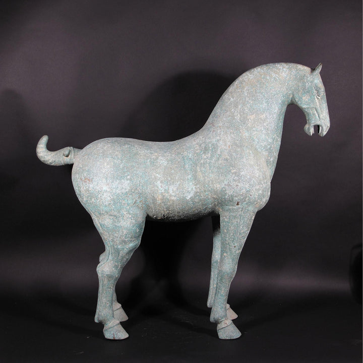 Verdigris Bronze Tang Horse Statue | Indigo Oriental Antiques
