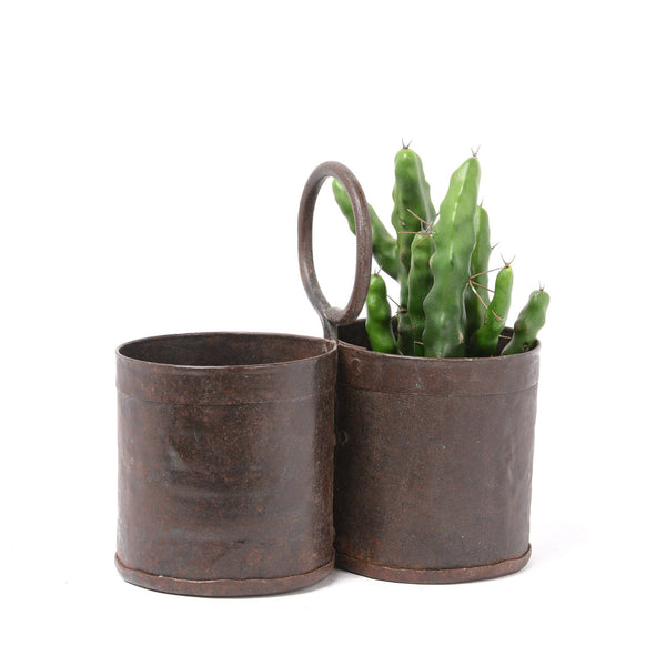 2 Way Painted Iron Bottle Carrier