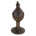 Brass Dhokra Work Peacock Oil Lamp From Chhattisgarh - Ca 1910