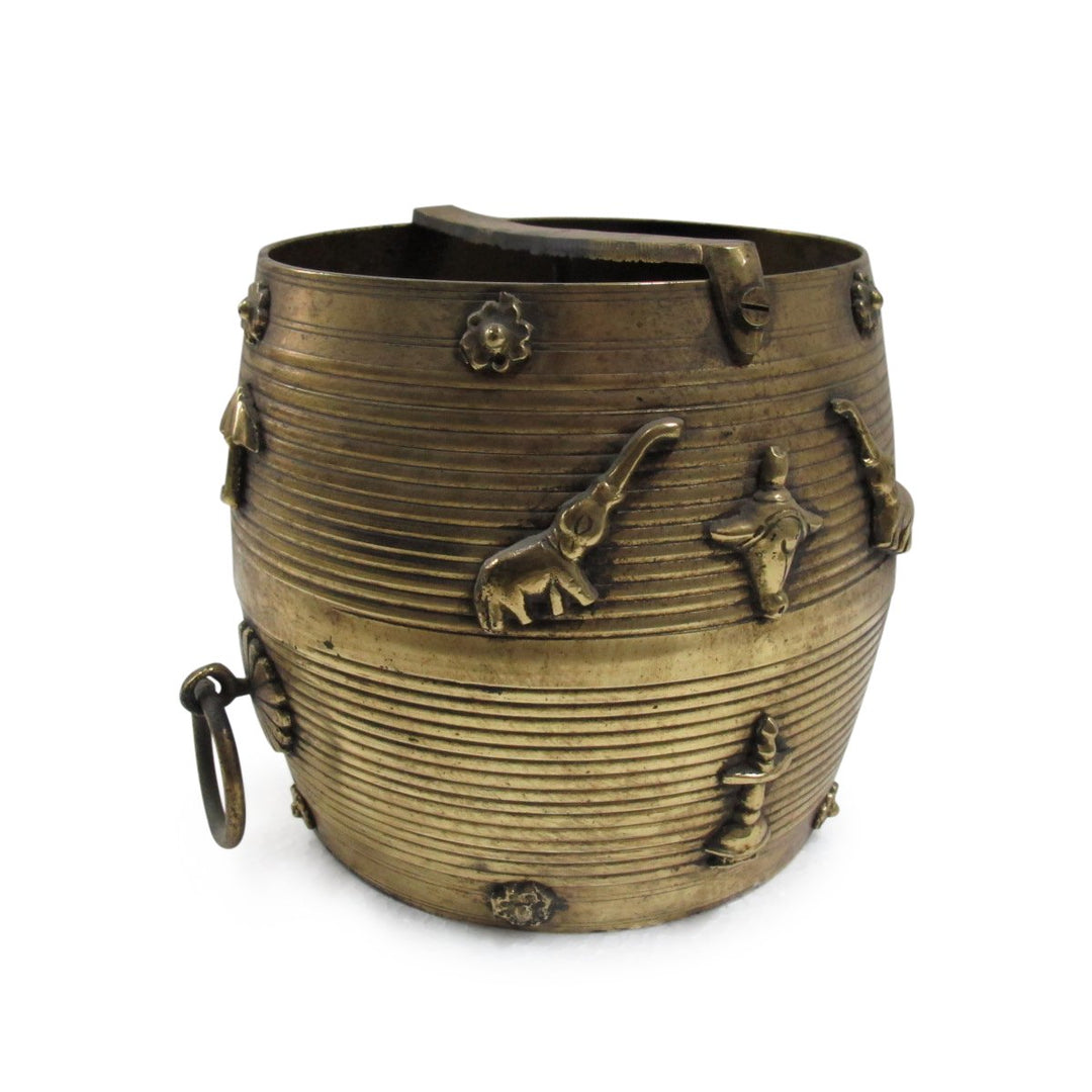 Brass Grain Measure From Kerala - Ca 90 yrs old | Indigo Oriental Antiques