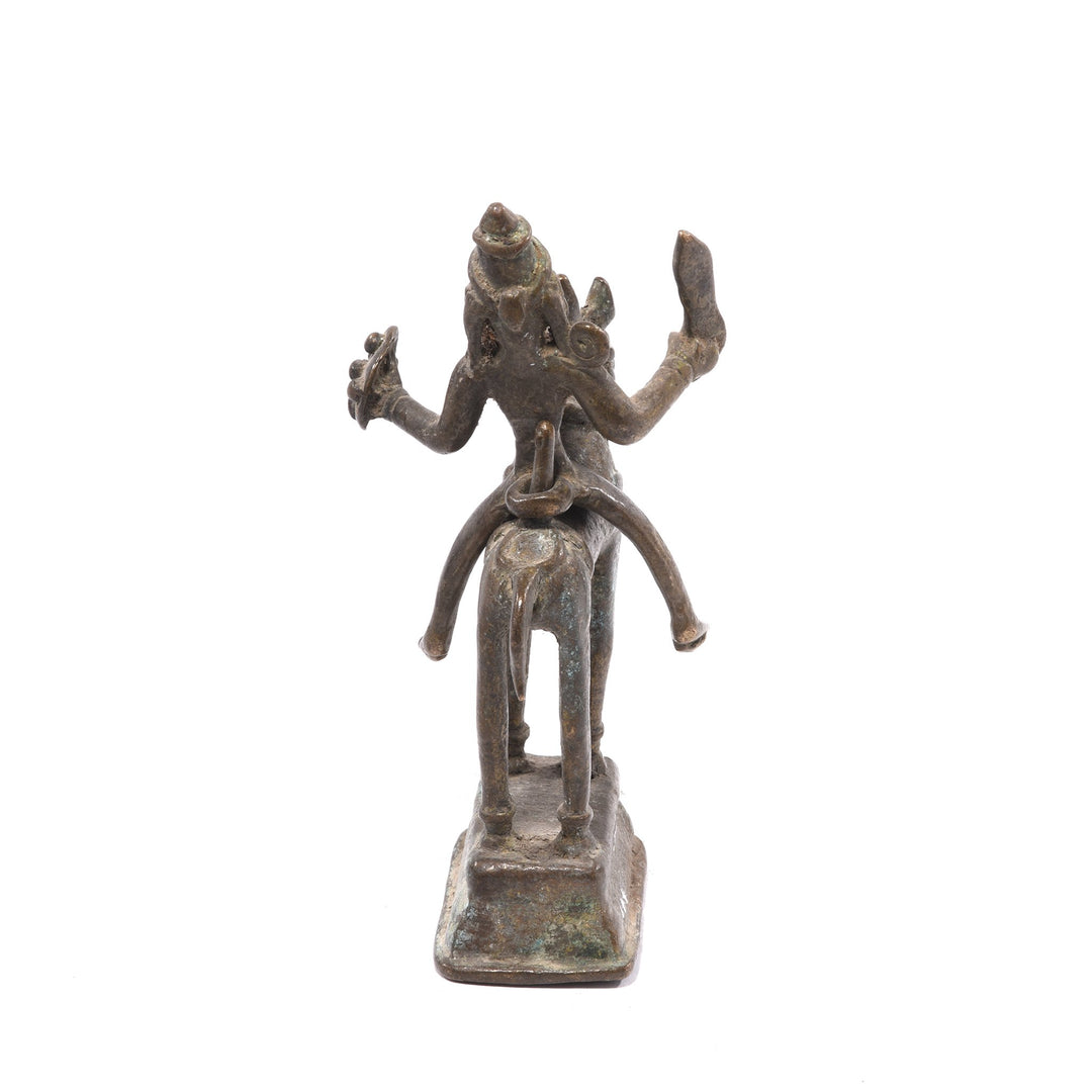 Brass Indian Horse & Rider Figurine from Andhra Pradesh - 19thC | Indigo Oriental Antiques