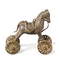 Brass Horse Toy On Wheels - Ca 100 yrs old