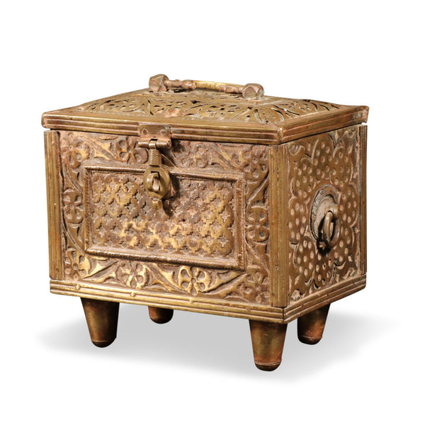 Brass Jewellery Casket from The Rann Of Kutch - 19thC
