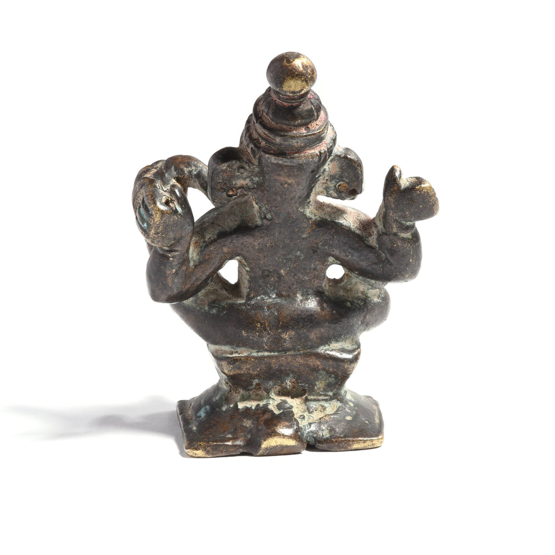 Brass Miniature Votive Statue Of Lord Ganesh - 19thC | Indigo Oriental Antiques