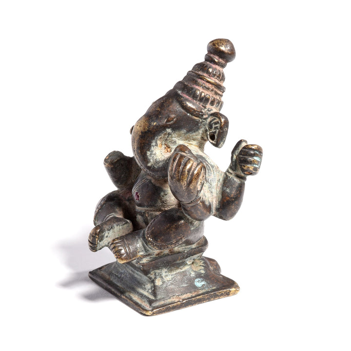 Brass Miniature Votive Statue Of Lord Ganesh - 19thC | Indigo Oriental Antiques