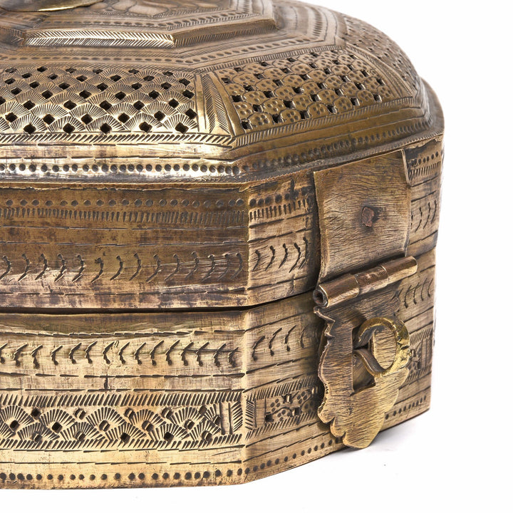 Antique Indian Brass Pandan Box from Rajasthan - 19thC | Indigo Oriental Antiques