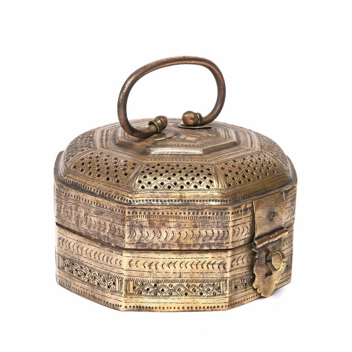 Antique Indian Brass Pandan Box from Rajasthan - 19thC | Indigo Oriental Antiques