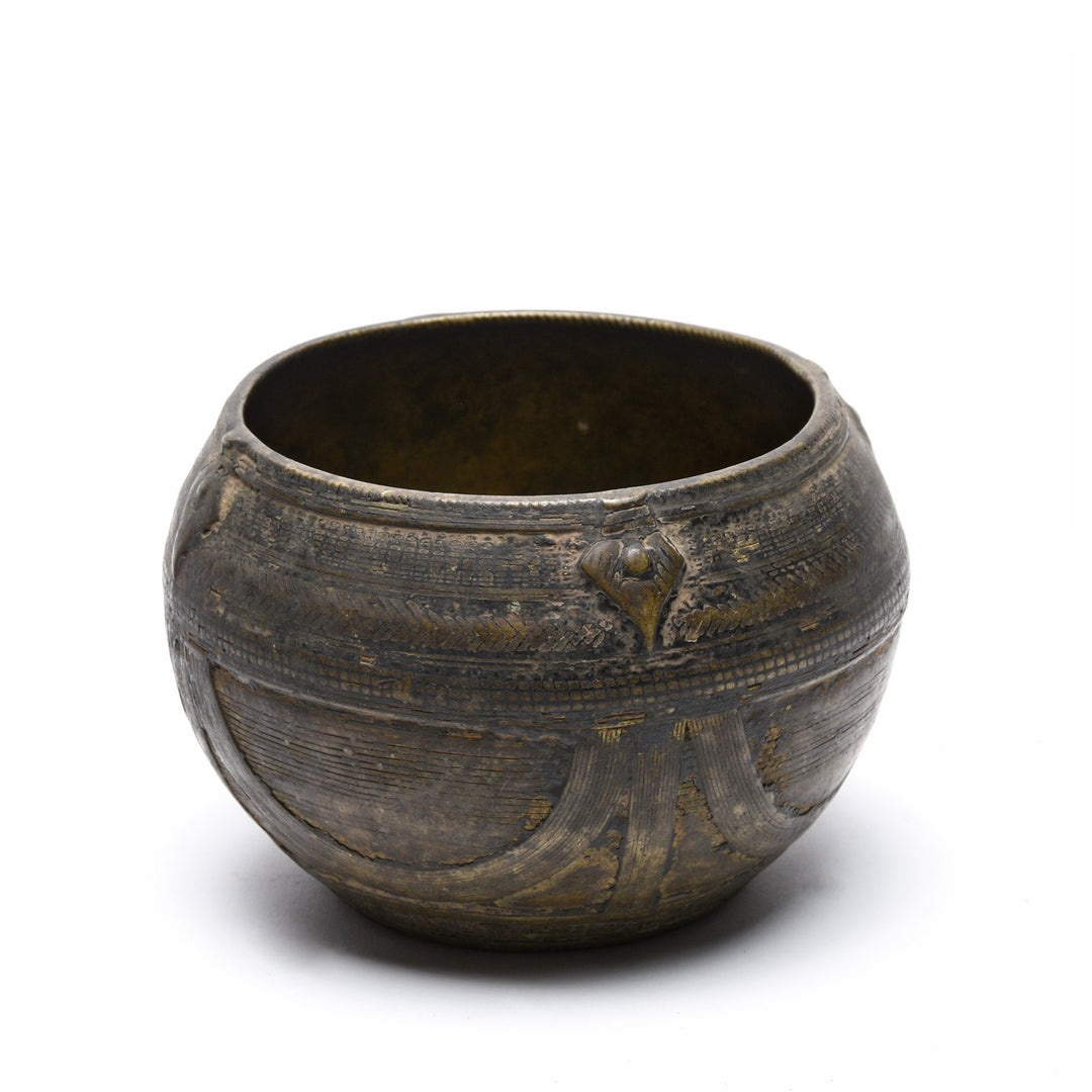 Indian Dhokra Work Brass Rice Measure From Orissa- 19thC | Indigo Oriental Antiques