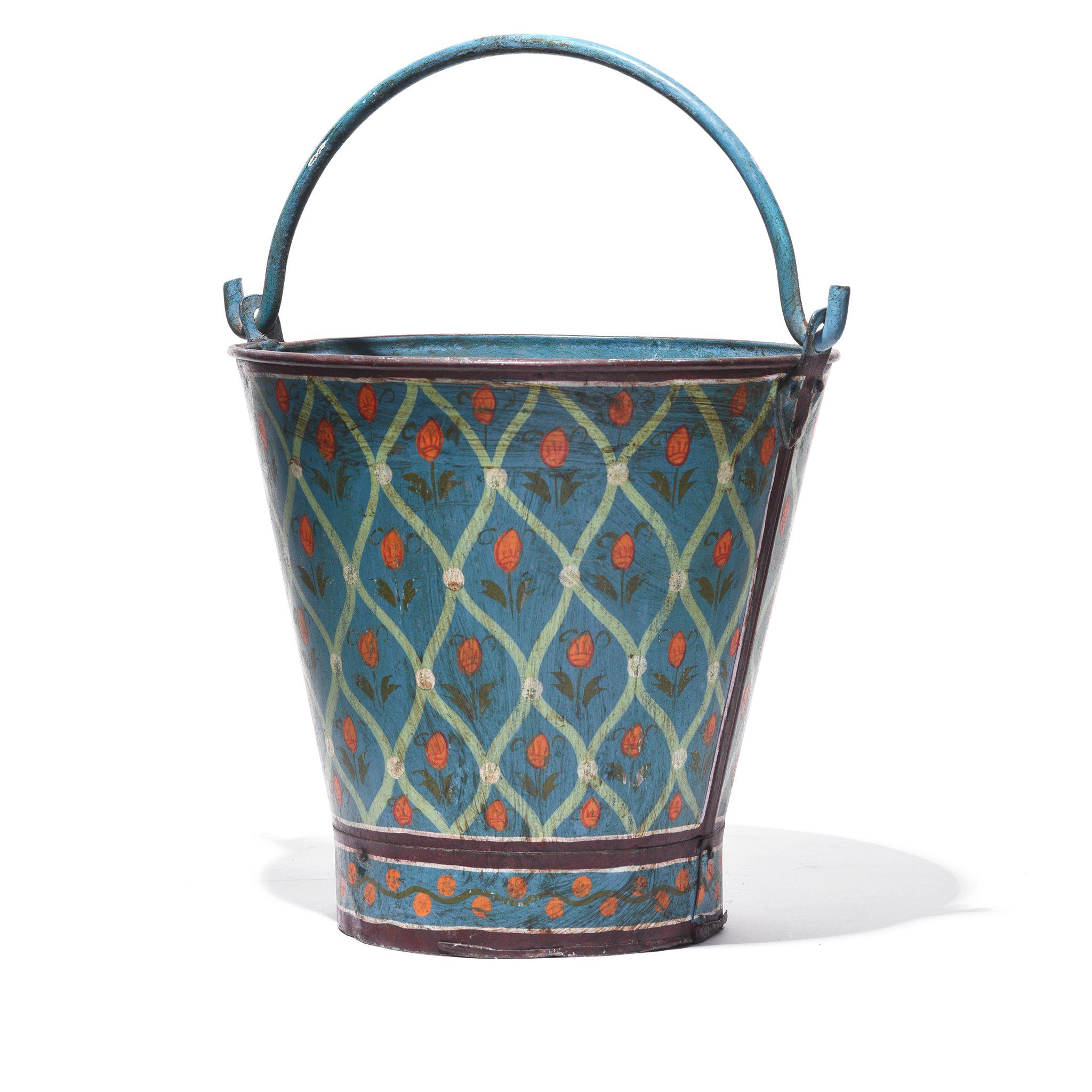 Painted Indian Water Bucket | Indigo Antiques