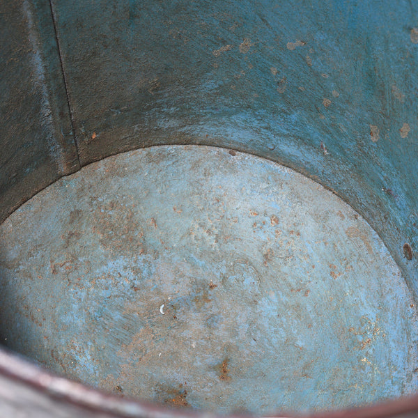 Blue Painted Bucket From Rajasthan