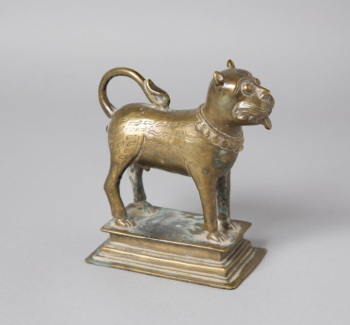 Brass Tiger from Gujarat - Circa 85 yrs Old | Indigo Oriental Antiques