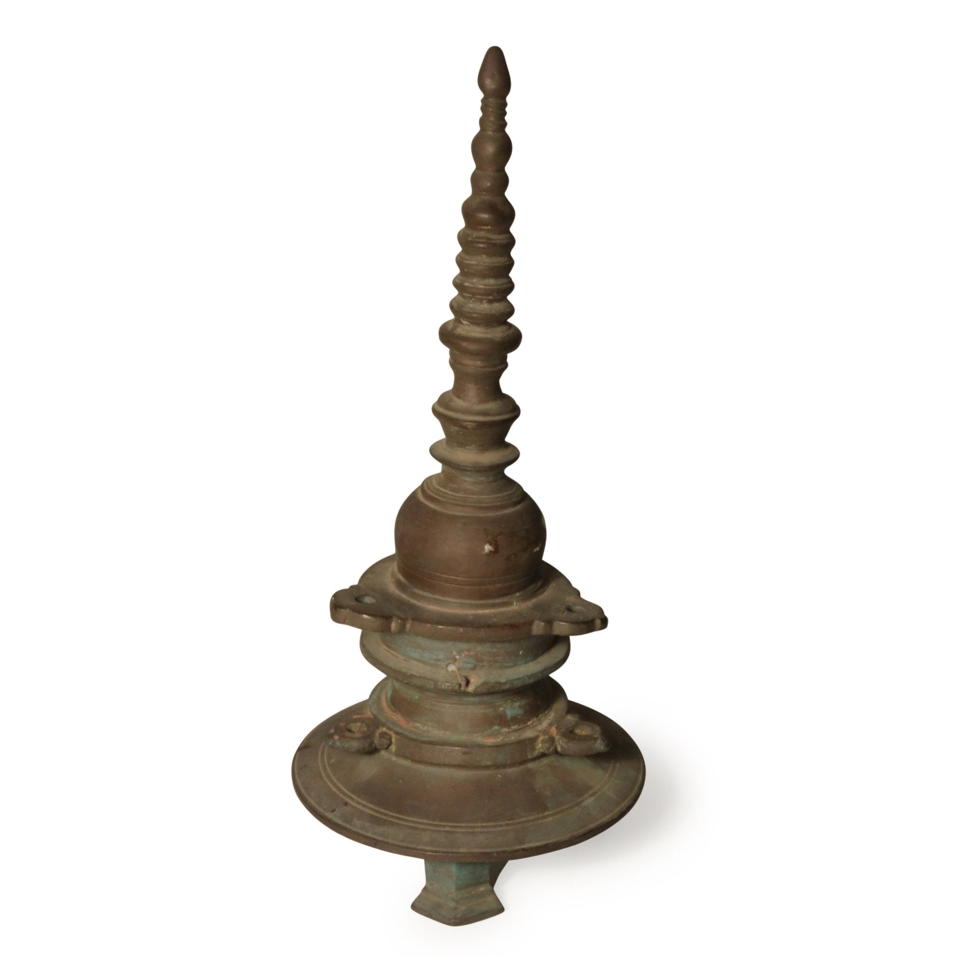 Brass Tower Inkwell From Uttar Pradesh - 19thC | Indigo Oriental Antiques