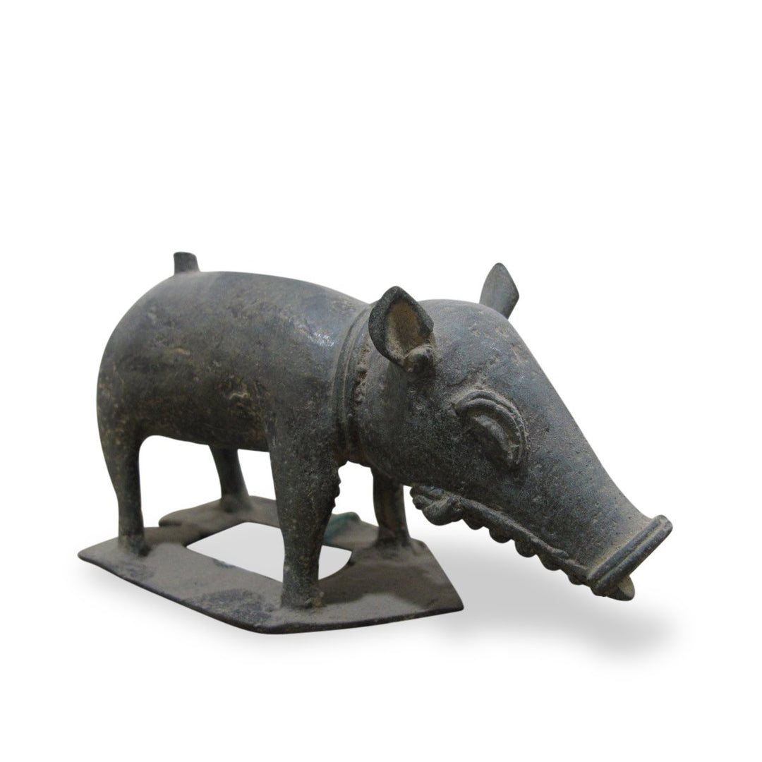 Bronze Boar From Andra Pradesh - 18thC | Indigo Oriental Antiques
