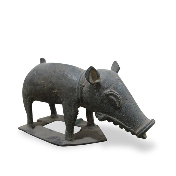 Bronze Boar From Andra Pradesh - 18thC