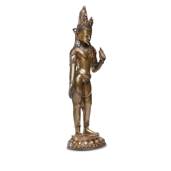 Bronze Standing Statue of Shiva From Nepal - Early 20thC