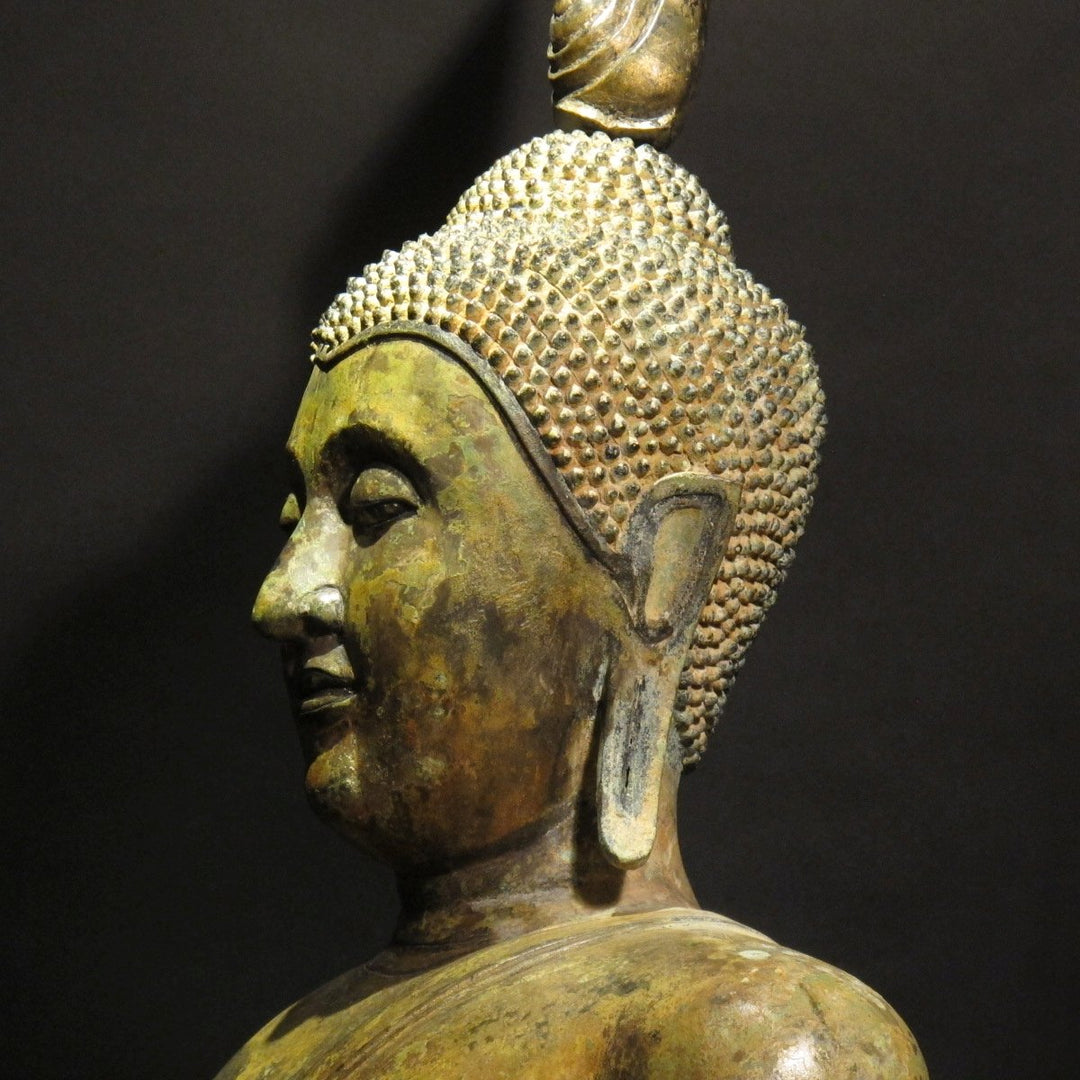 Bronze Thai Buddha in Bhumiparsha Mudra Pose | Indigo Oriental Antiques