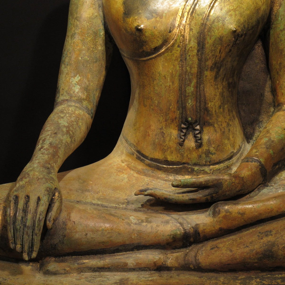 Bronze Thai Buddha in Bhumiparsha Mudra Pose | Indigo Oriental Antiques