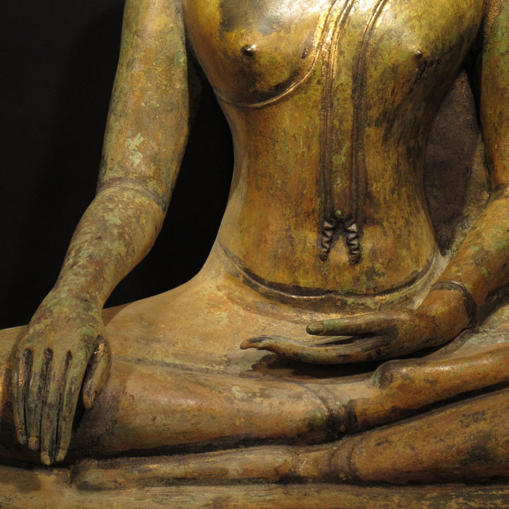 Bronze Thai Buddha in Bhumiparsha Mudra Pose | Indigo Oriental Antiques