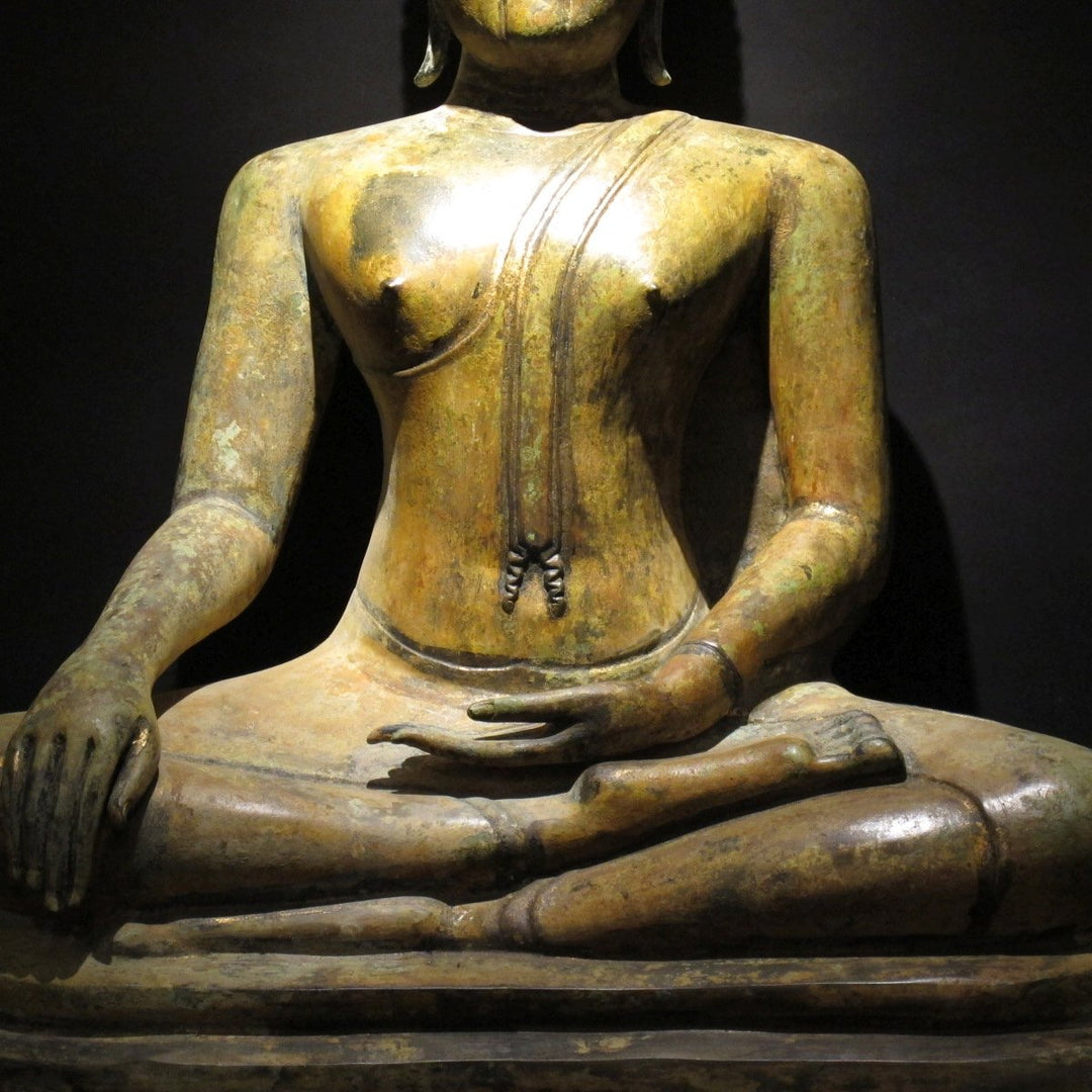 Bronze Thai Buddha in Bhumiparsha Mudra Pose | Indigo Oriental Antiques
