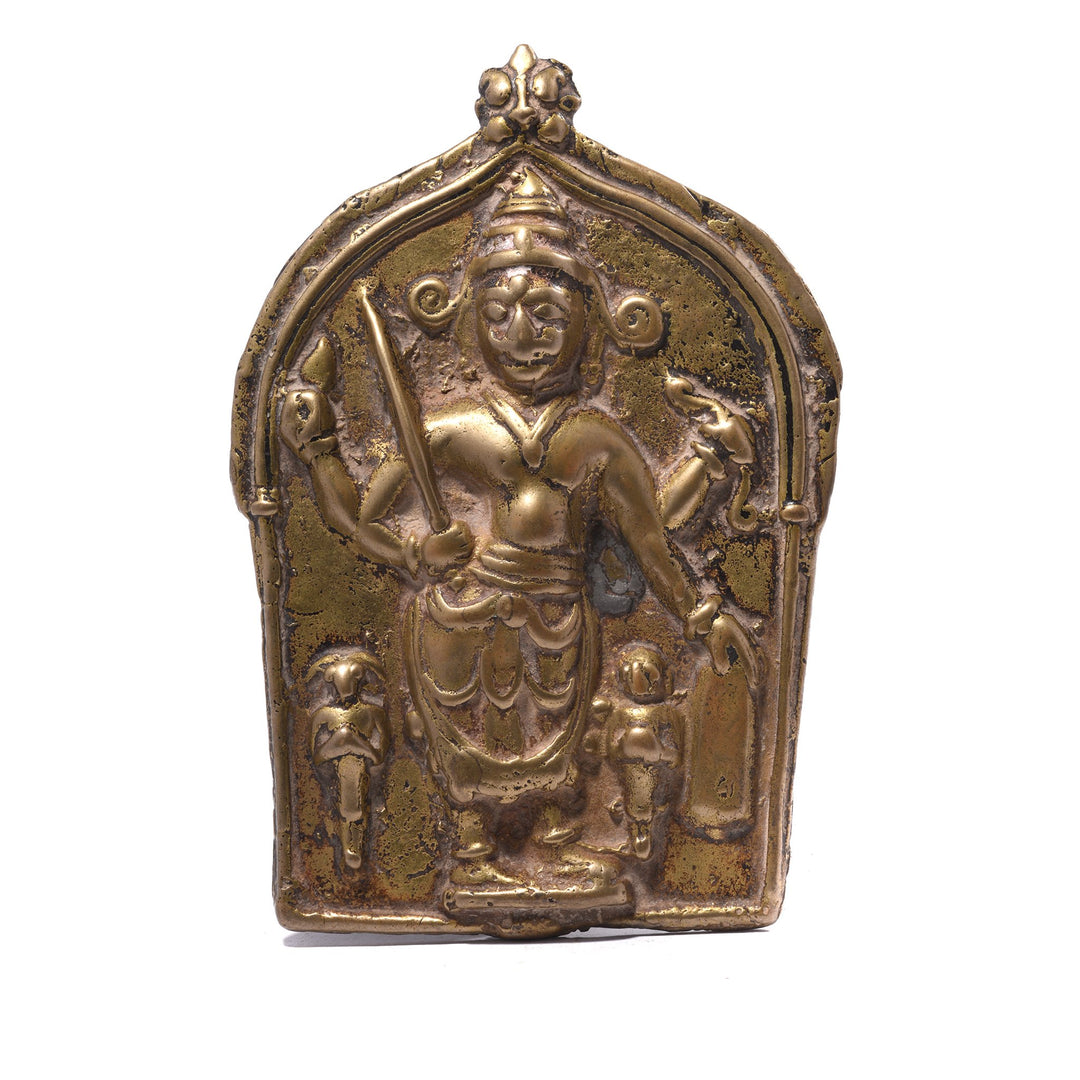 Antique Indian Bronze Votive Panel of Bhairava - Early 19thC | Indigo Oriental Antiques