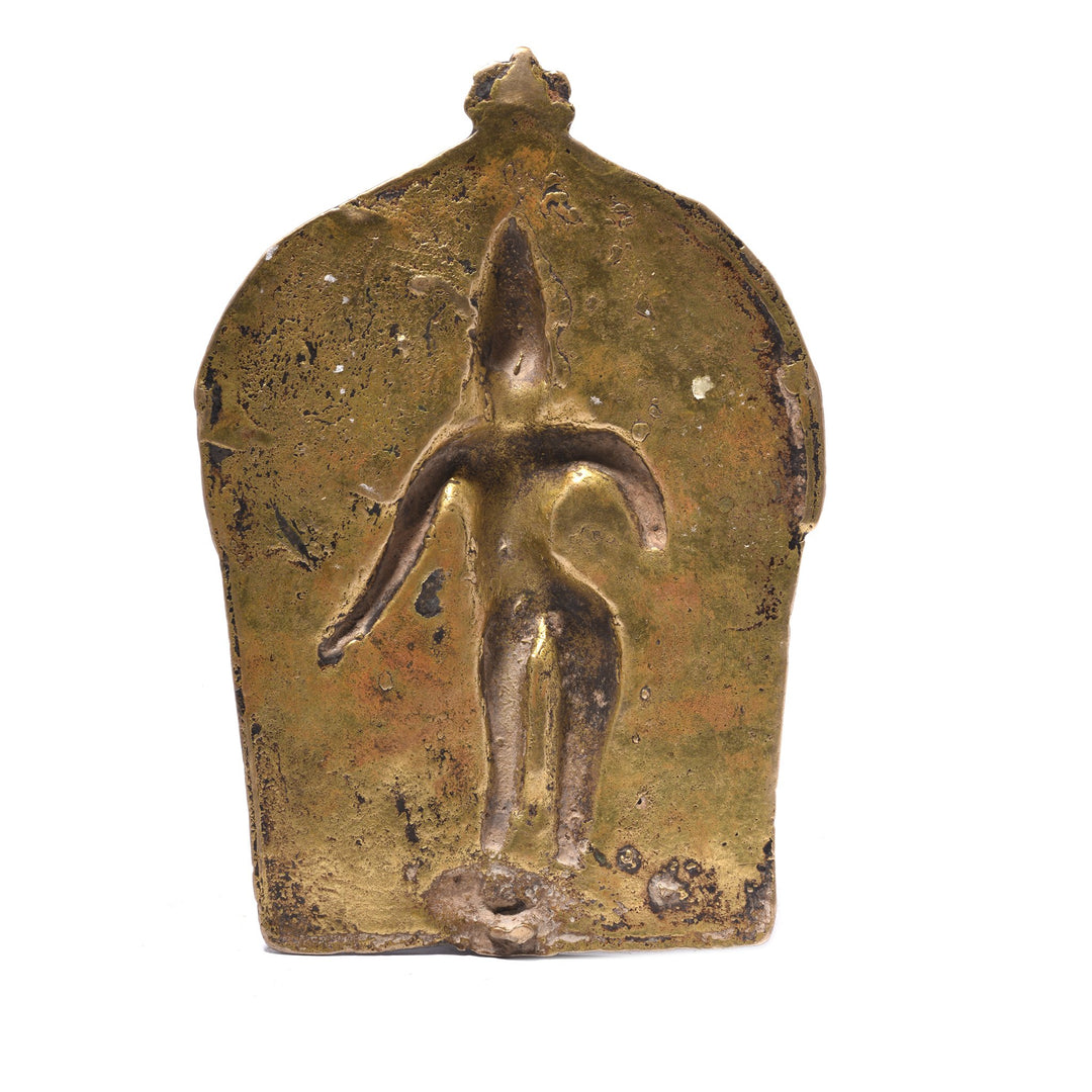 Reverse of Antique Indian Bronze Votive Panel of Bhairava - Early 19thC | Indigo Oriental Antiques