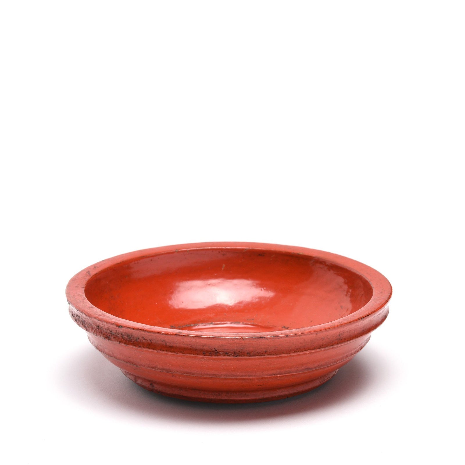 Burmese Red Lacquer Teak Bowl - Ca 1920 | Indigo Antiques