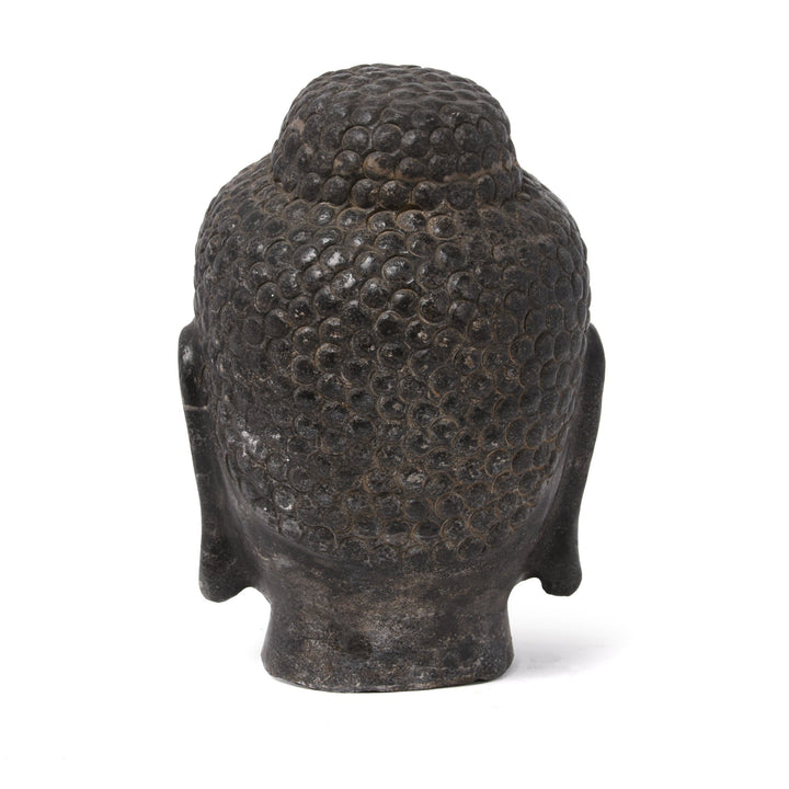 Carved Buddha Head - Grey Stone | Indigo Antiques
