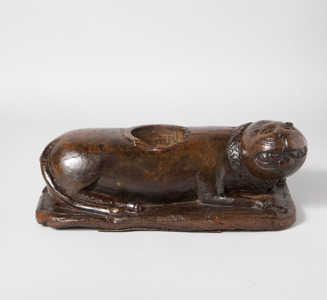 Carved Lion Lemon Squeezer From Rajasthan - 19thC | Indigo Oriental Antiques