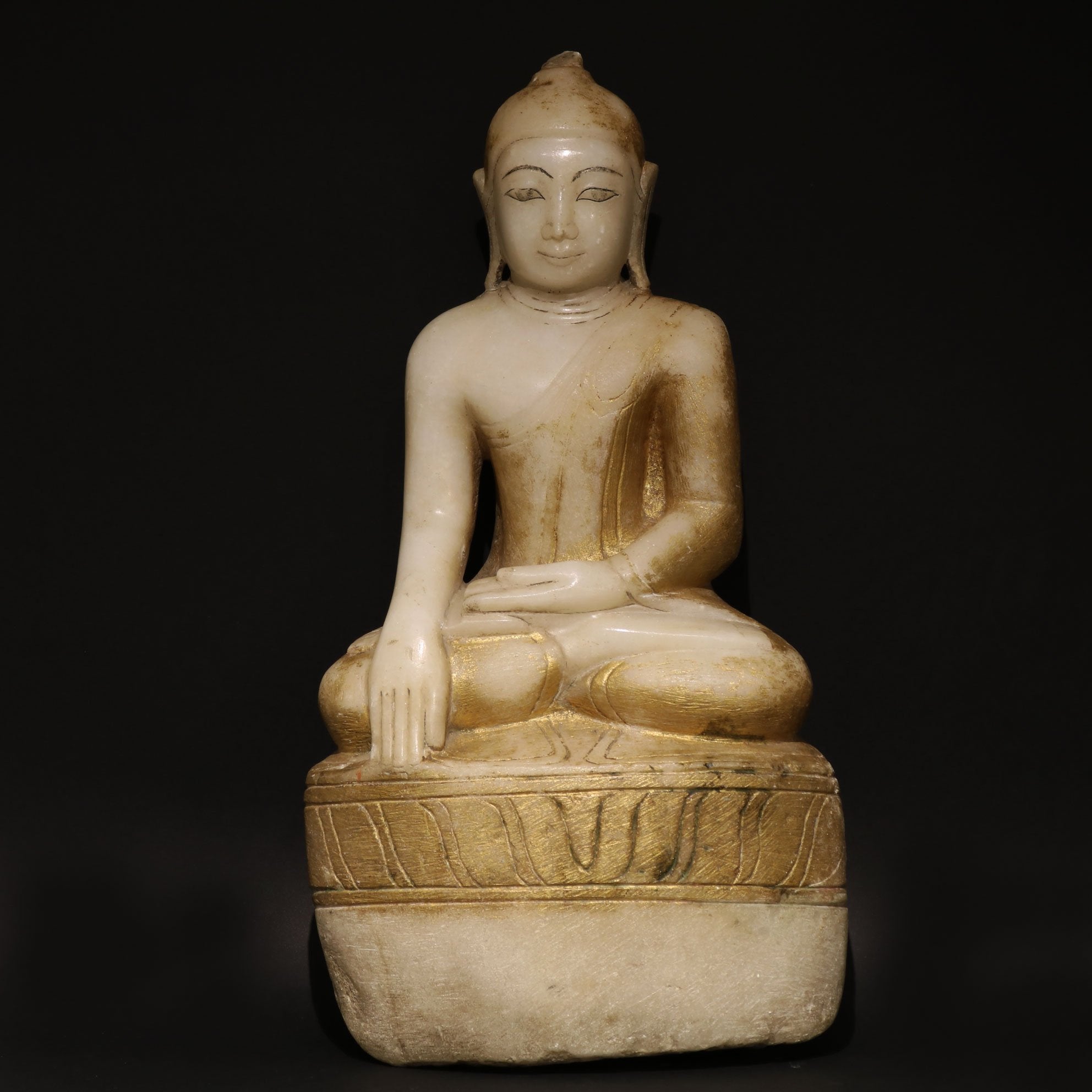 Carved Marble Buddha  - Burmese - 19thC | Indigo Oriental Antiques