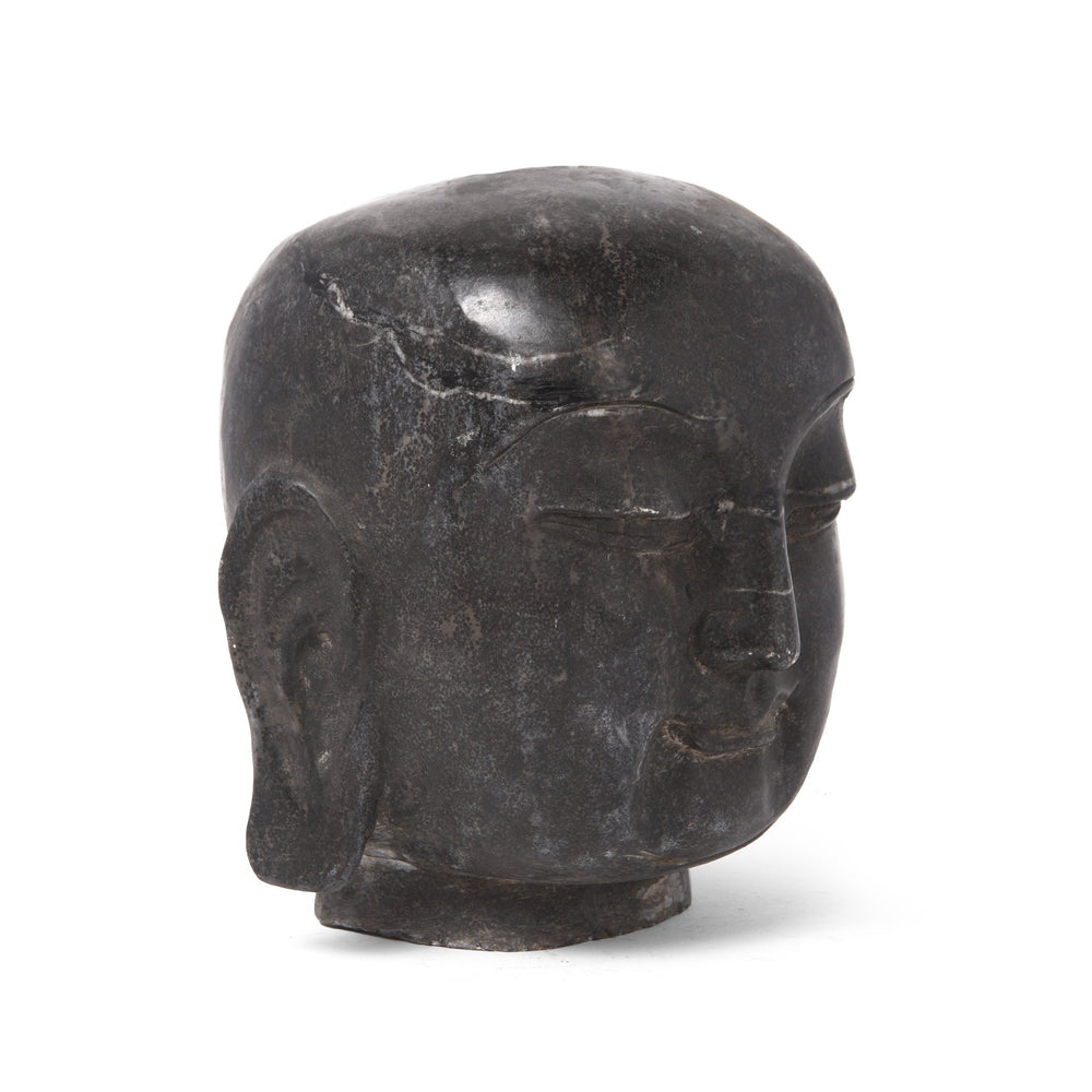 Carved Monks Head - Black Marble | Indigo Antiques