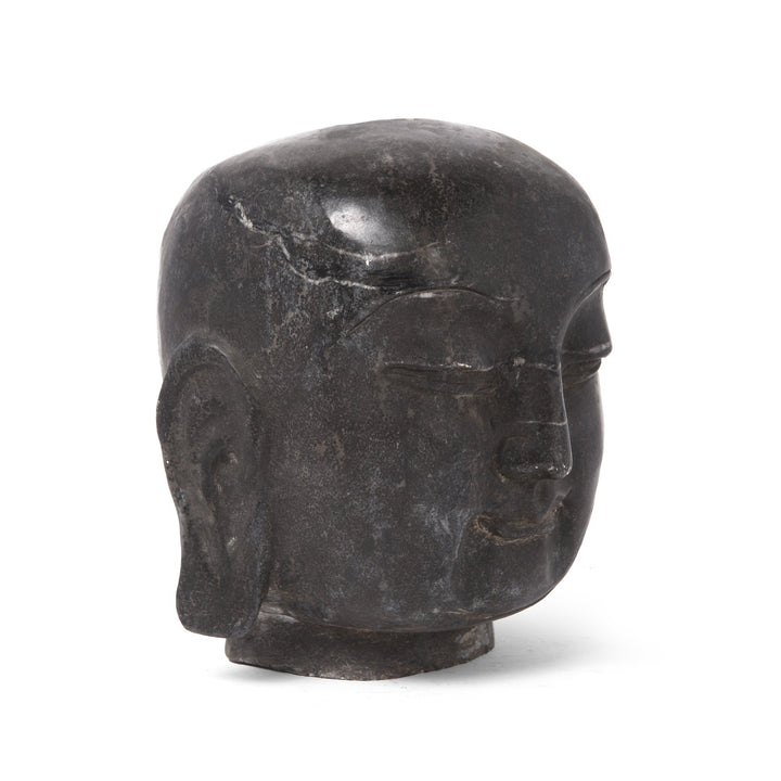 Carved Monks Head - Black Marble | Indigo Antiques