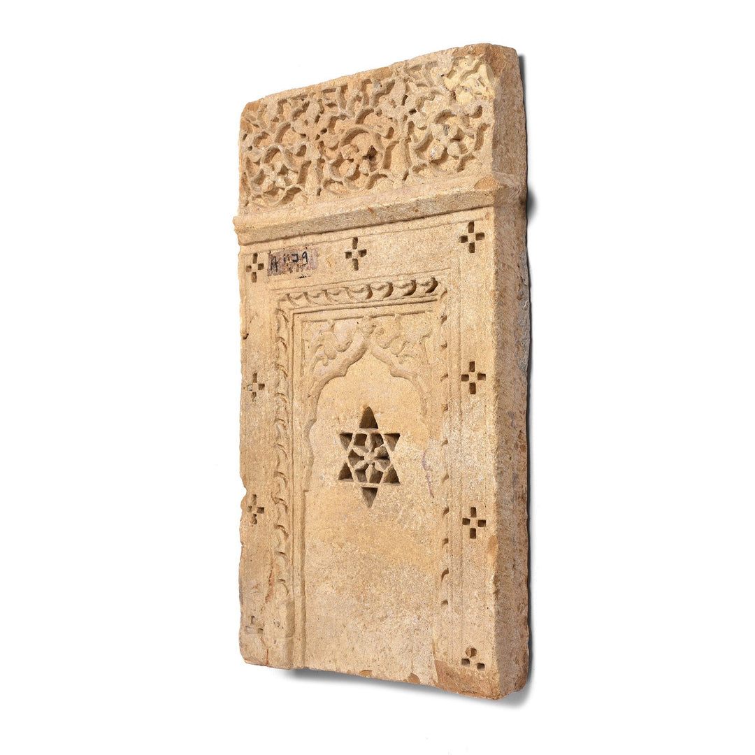 Side View Of Carved Mughal Style Stone Panel From Jaiselmer - 19thC | Indigo Antiques